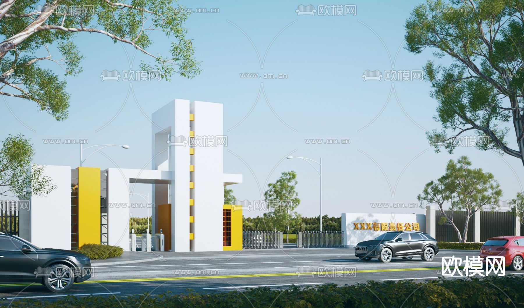 厂区门头 门面3d模型下载_ID14139621_3dmax免费模型-欧模网