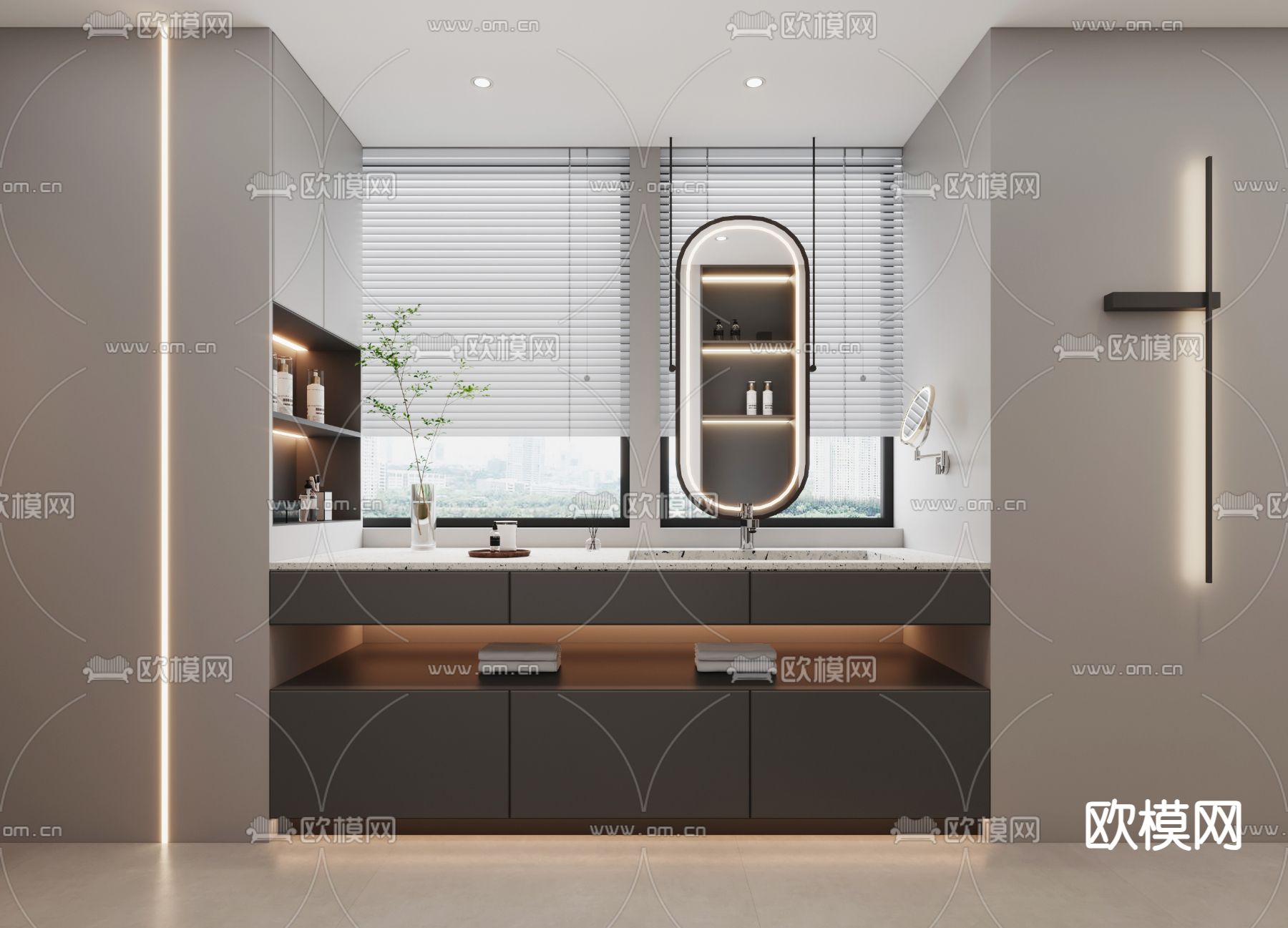 洗手台 浴室柜架3d模型下载