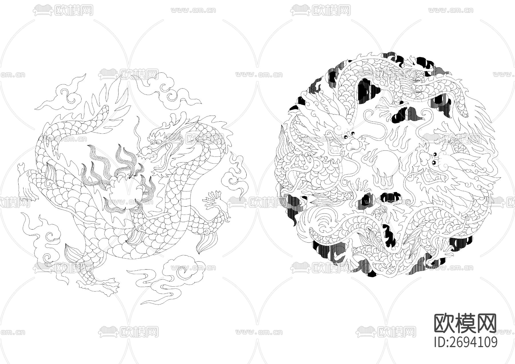 CAD矢量龙图节点大样下载（渲染图2）