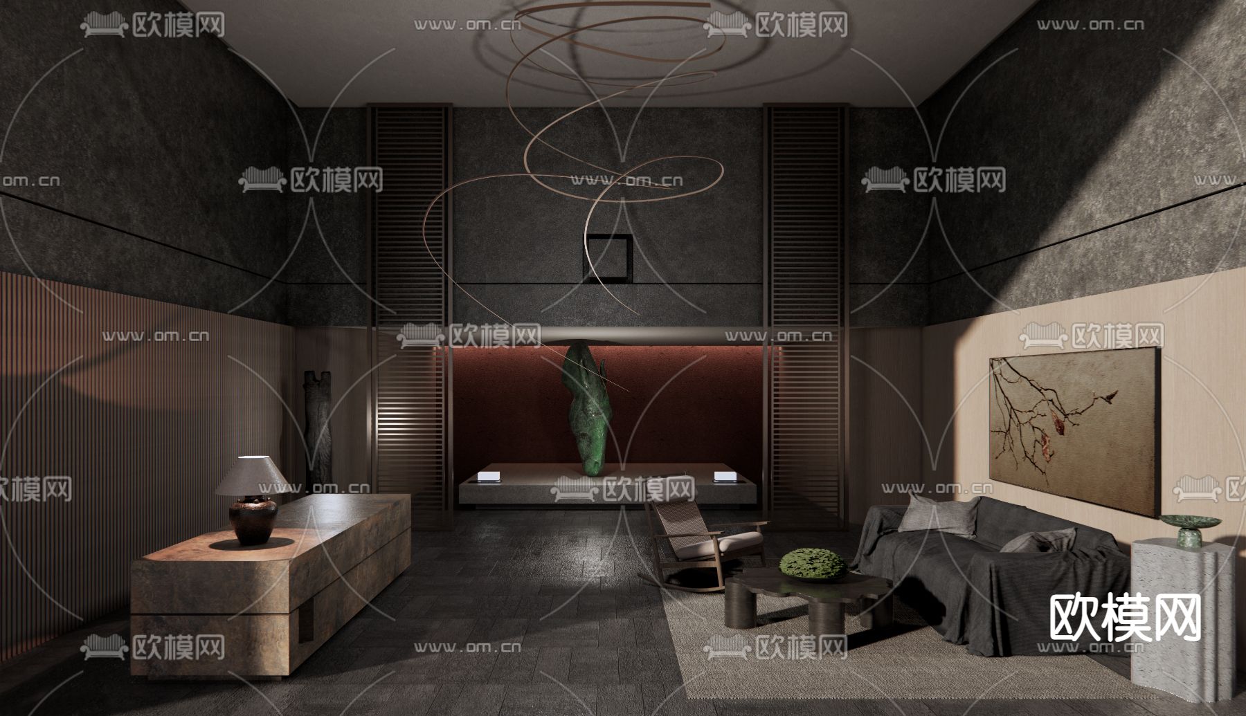 大堂接待su模型下载（渲染图1）