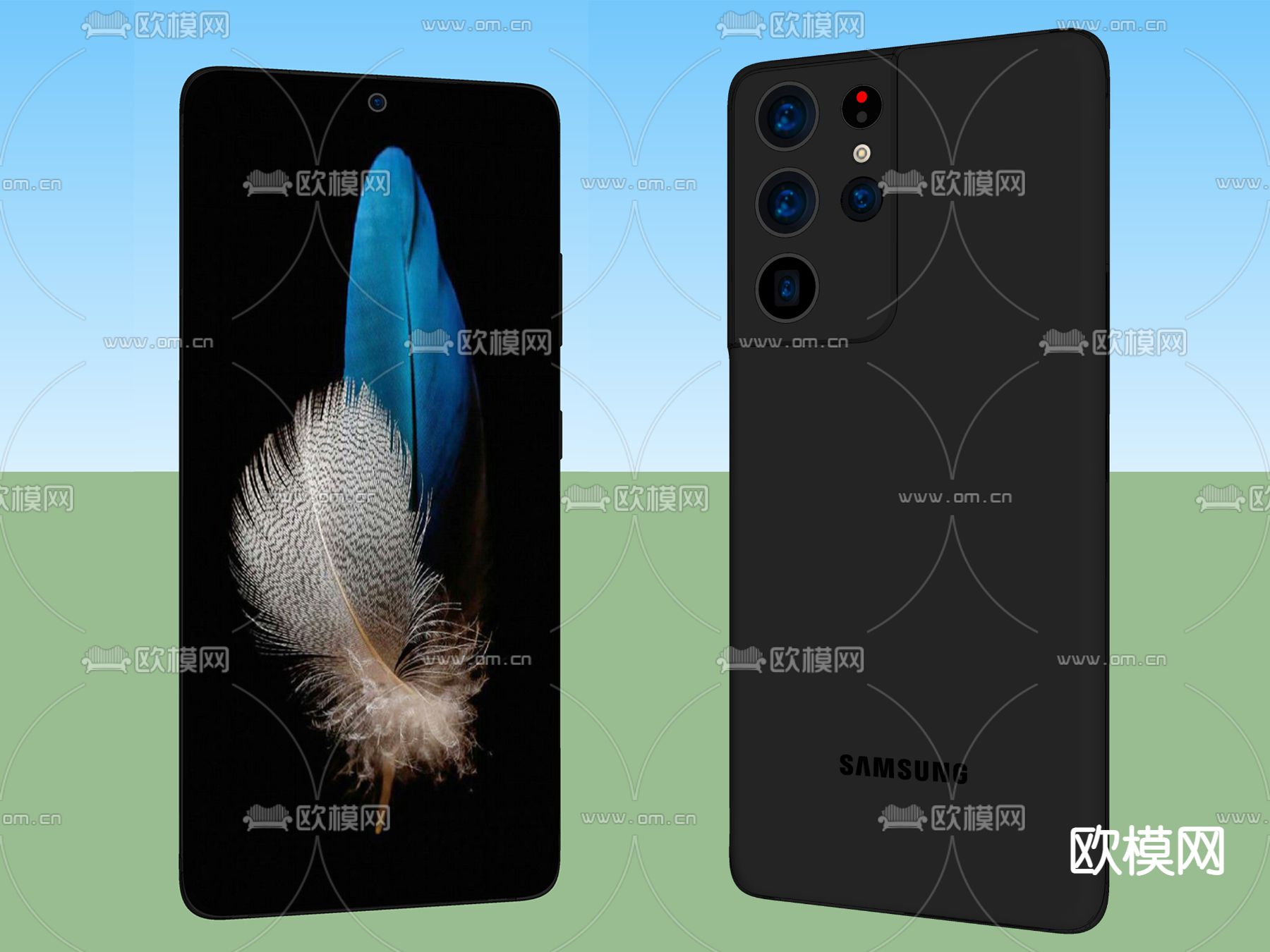 三星手机su模型下载（渲染图2）