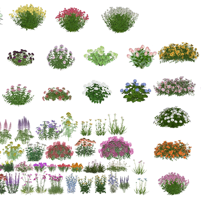  现代花卉su模型 