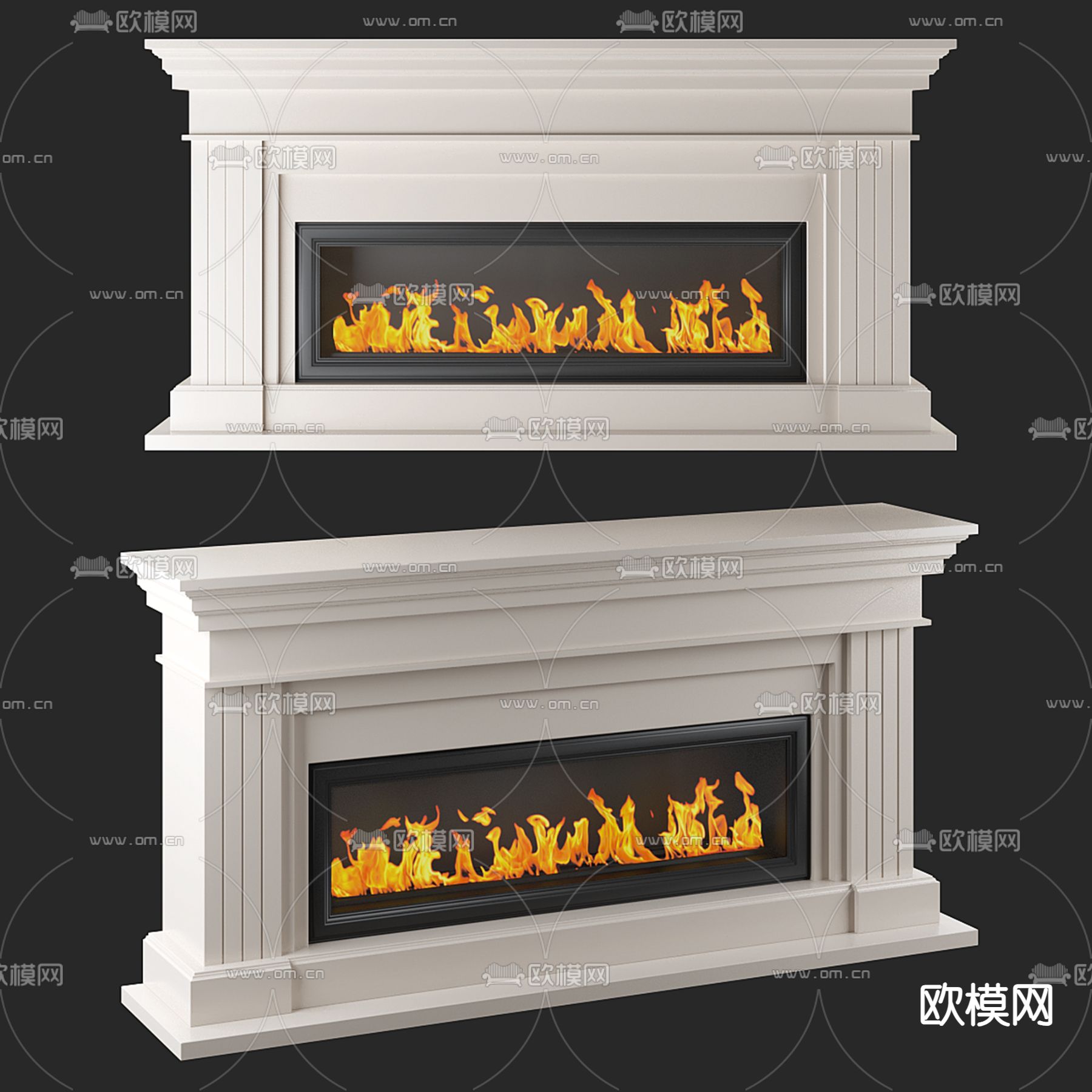 简欧壁炉 电子壁炉3d模型下载