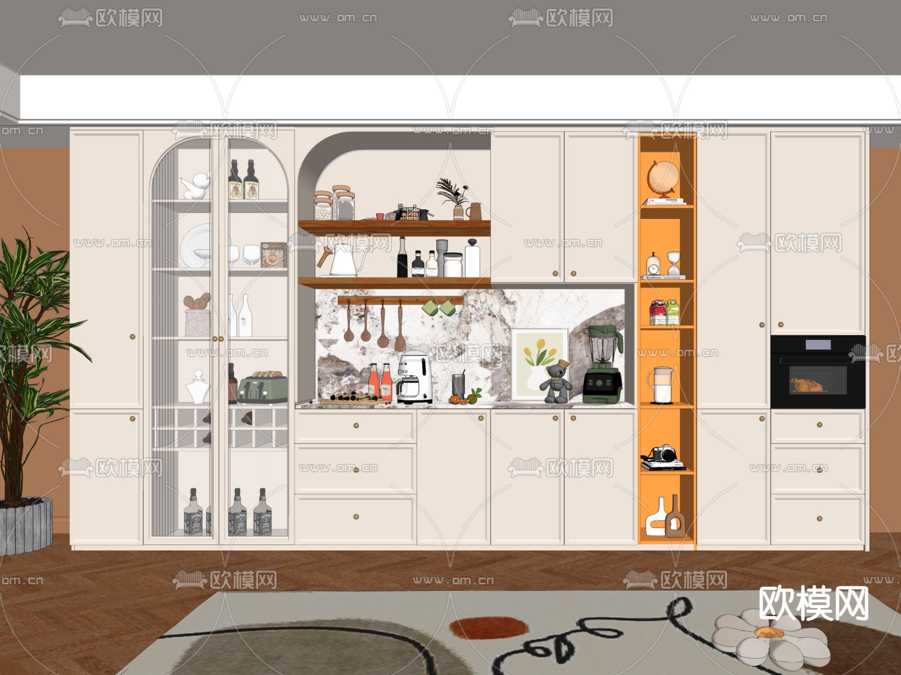 北欧酒柜su模型下载（渲染图2）