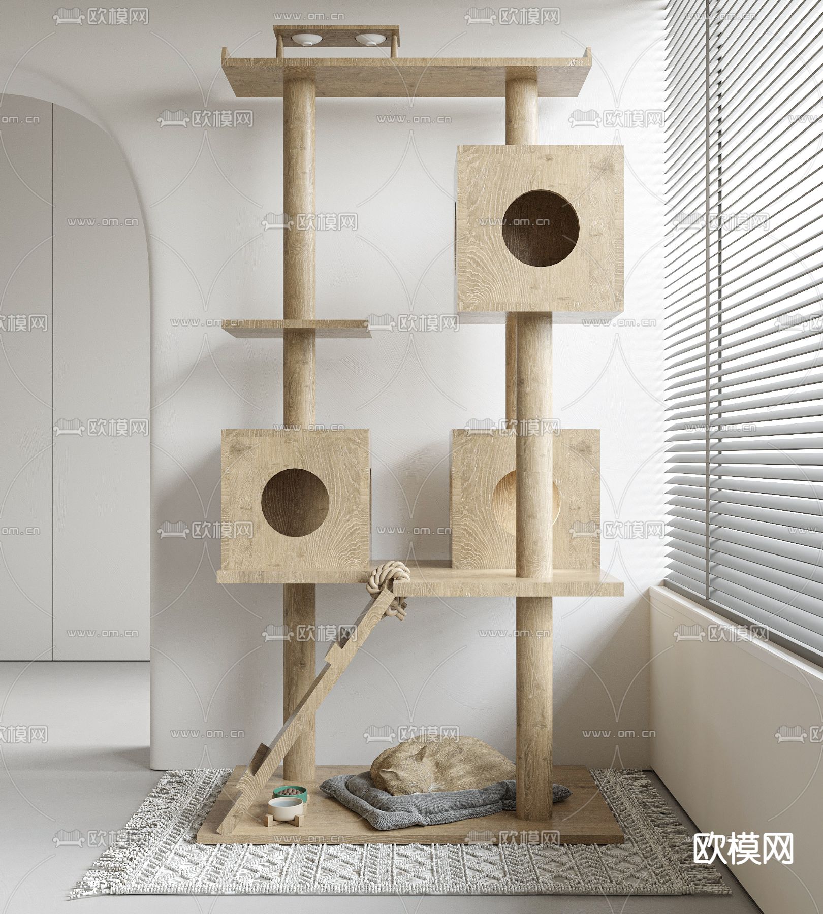 北欧猫窝 猫爬架3d模型下载