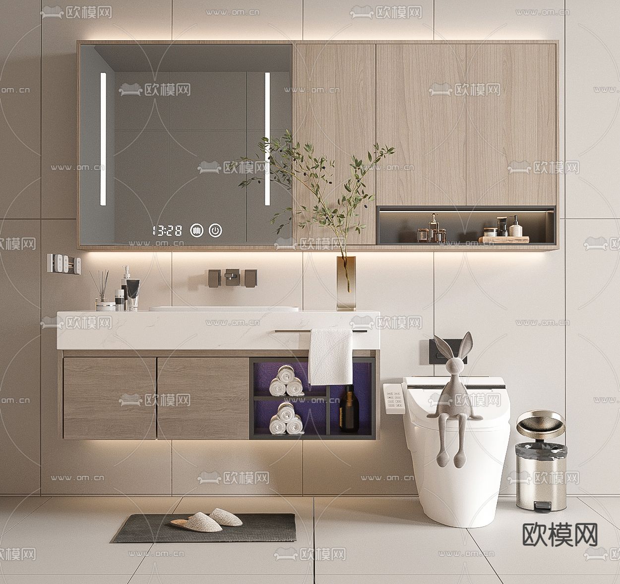 浴室柜 洗手台 马桶3d模型下载