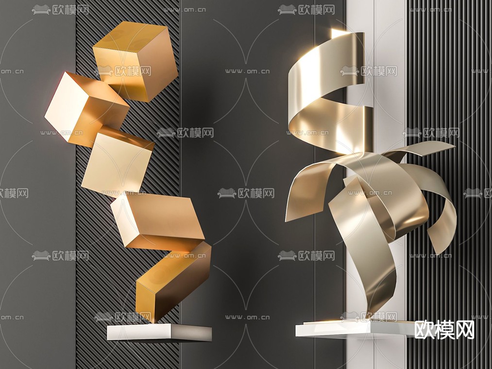 抽象雕塑 艺术装置3d模型下载_ID14143029_3dmax免费模型-欧模网
