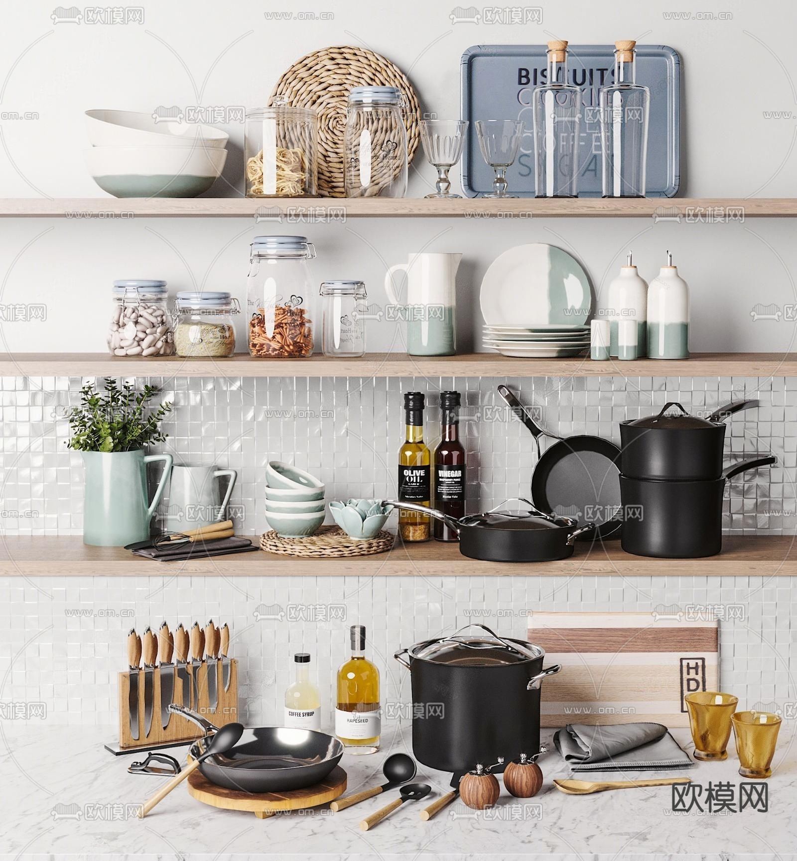 北欧厨具su模型下载（渲染图1）