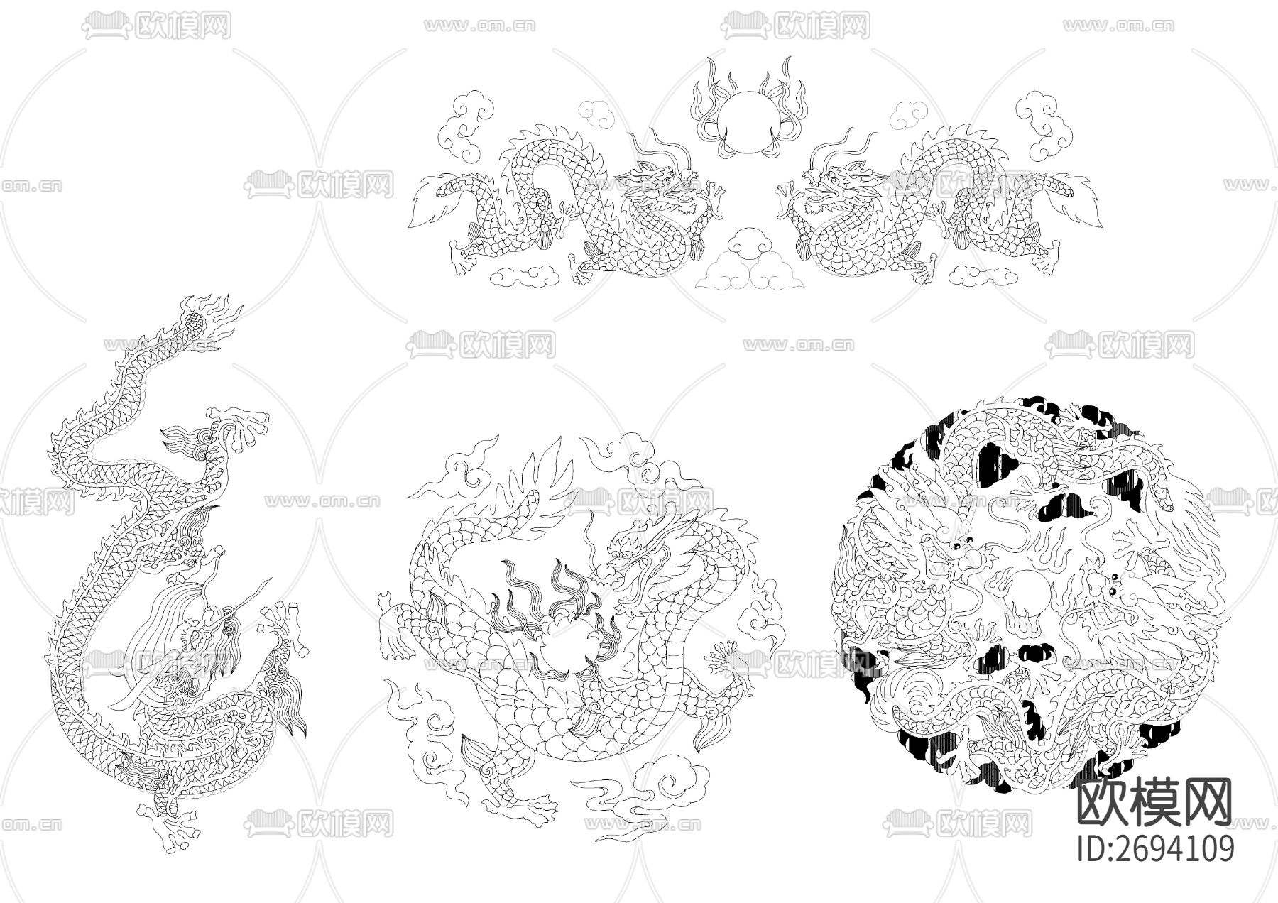 CAD矢量龙图节点大样下载（渲染图1）