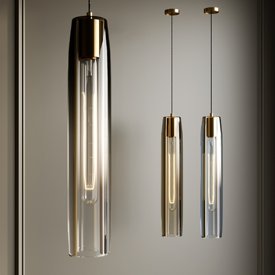 现代玻璃吊灯su模型