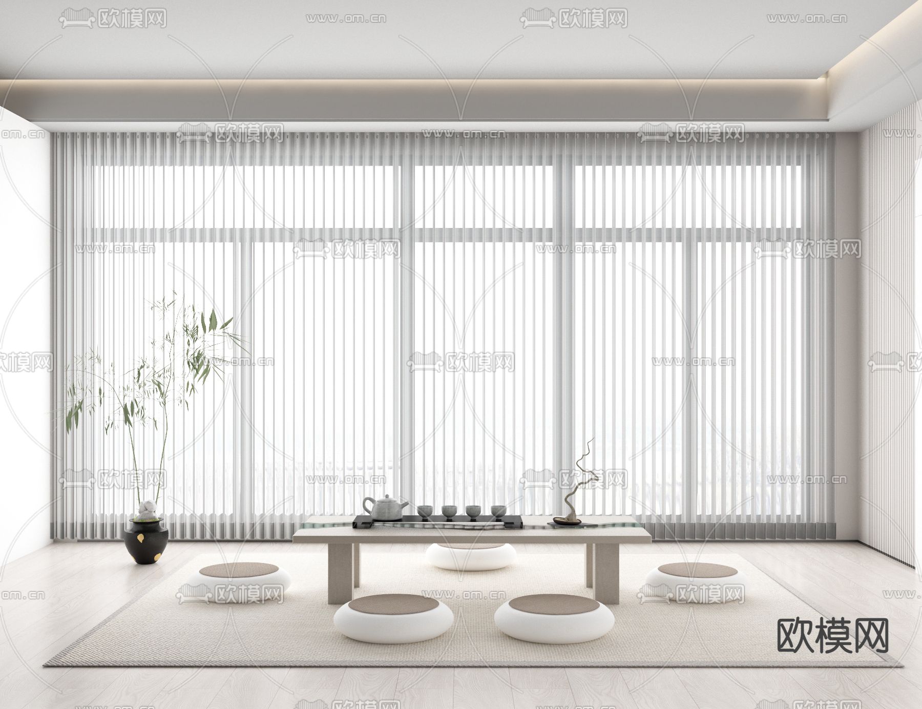 榻榻米茶桌 茶台3d模型下载