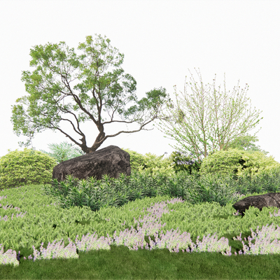  花草植物堆 灌木球su模型 