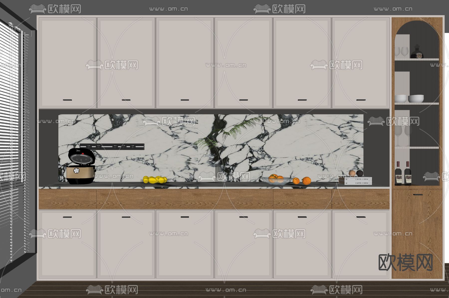 现代橱柜su模型