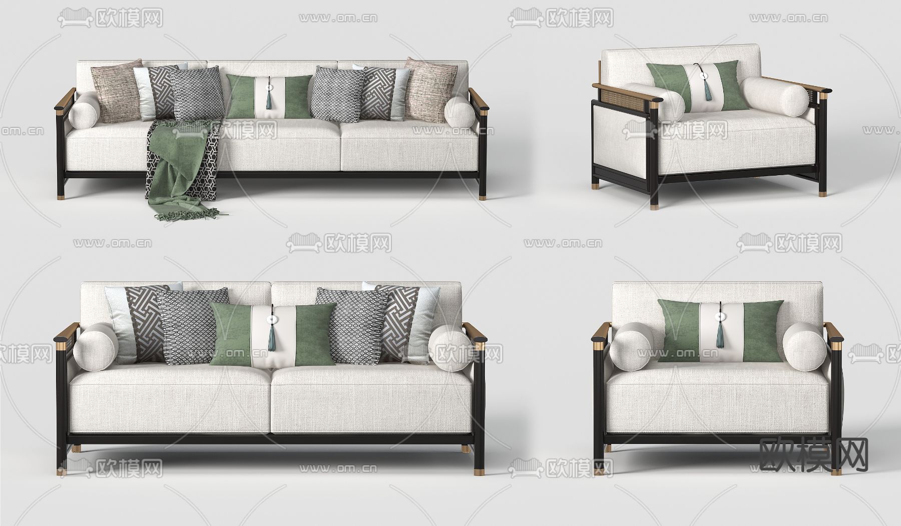 双人沙发3d模型下载