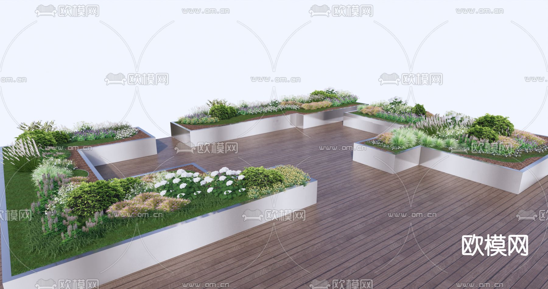 移动花箱 花坛su模型下载（渲染图1）