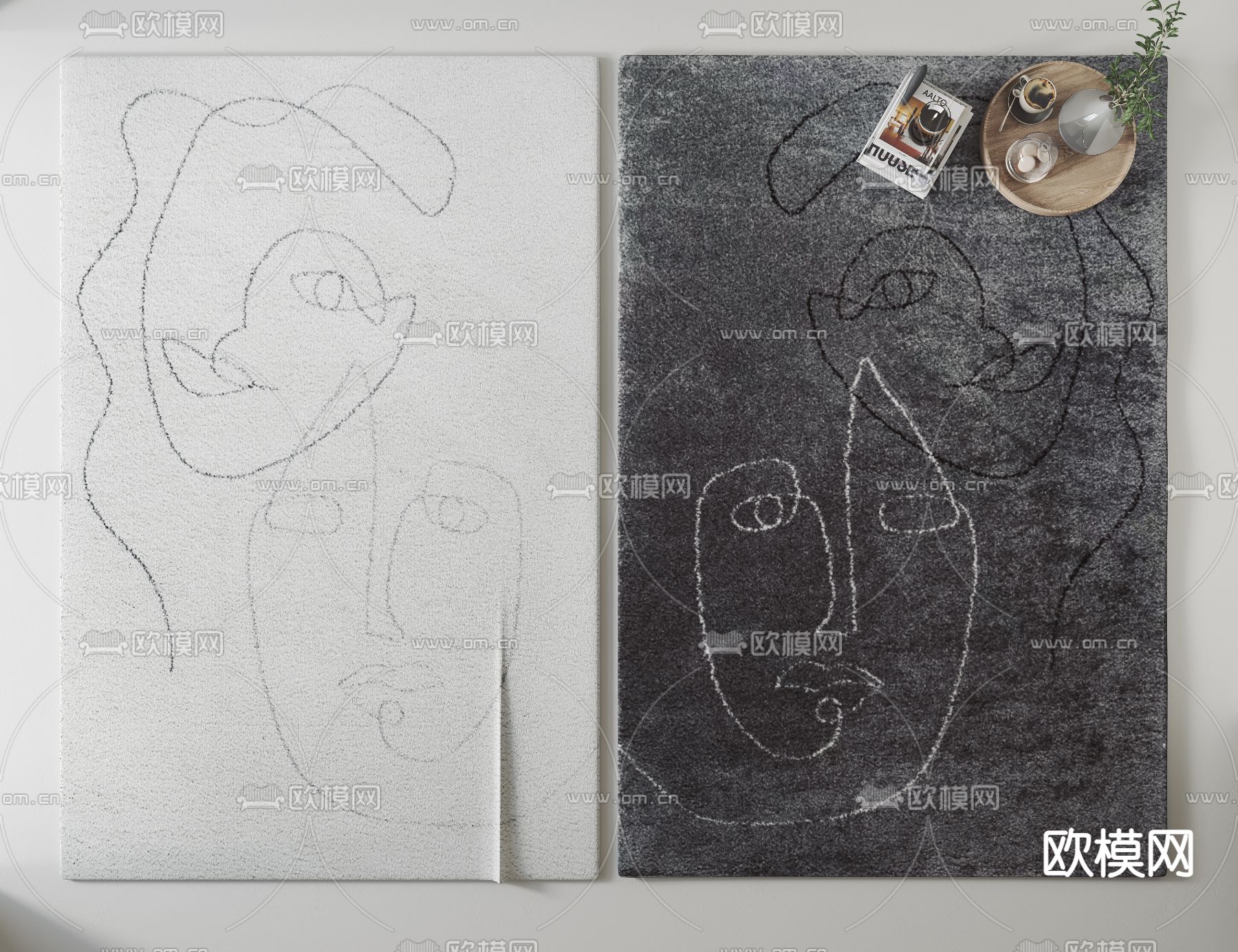 地毯 方毯 简笔画3d模型下载