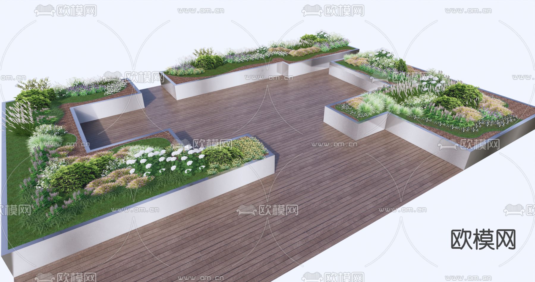 移动花箱 花坛su模型下载（渲染图2）