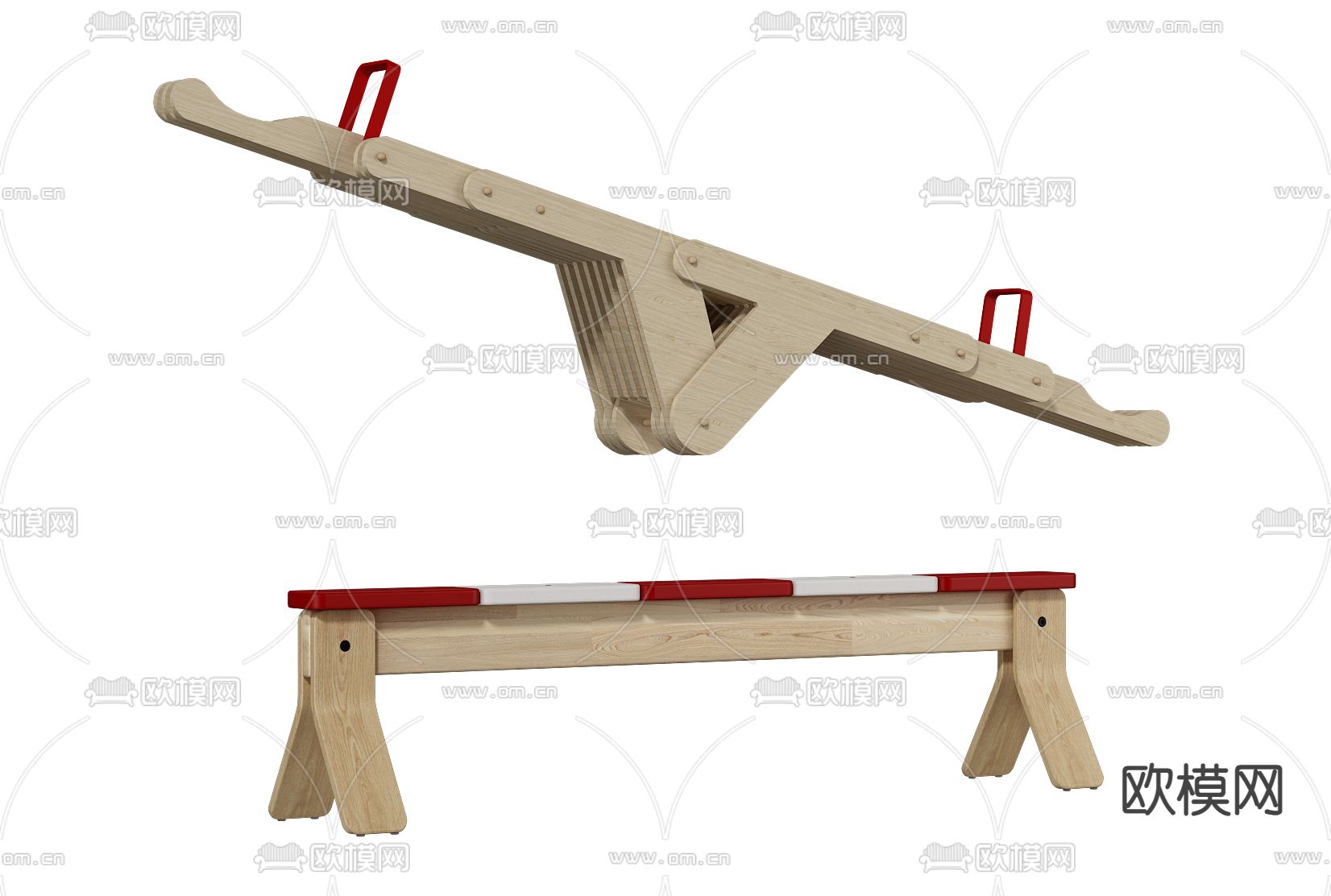 跷跷板 户外长凳3d模型下载