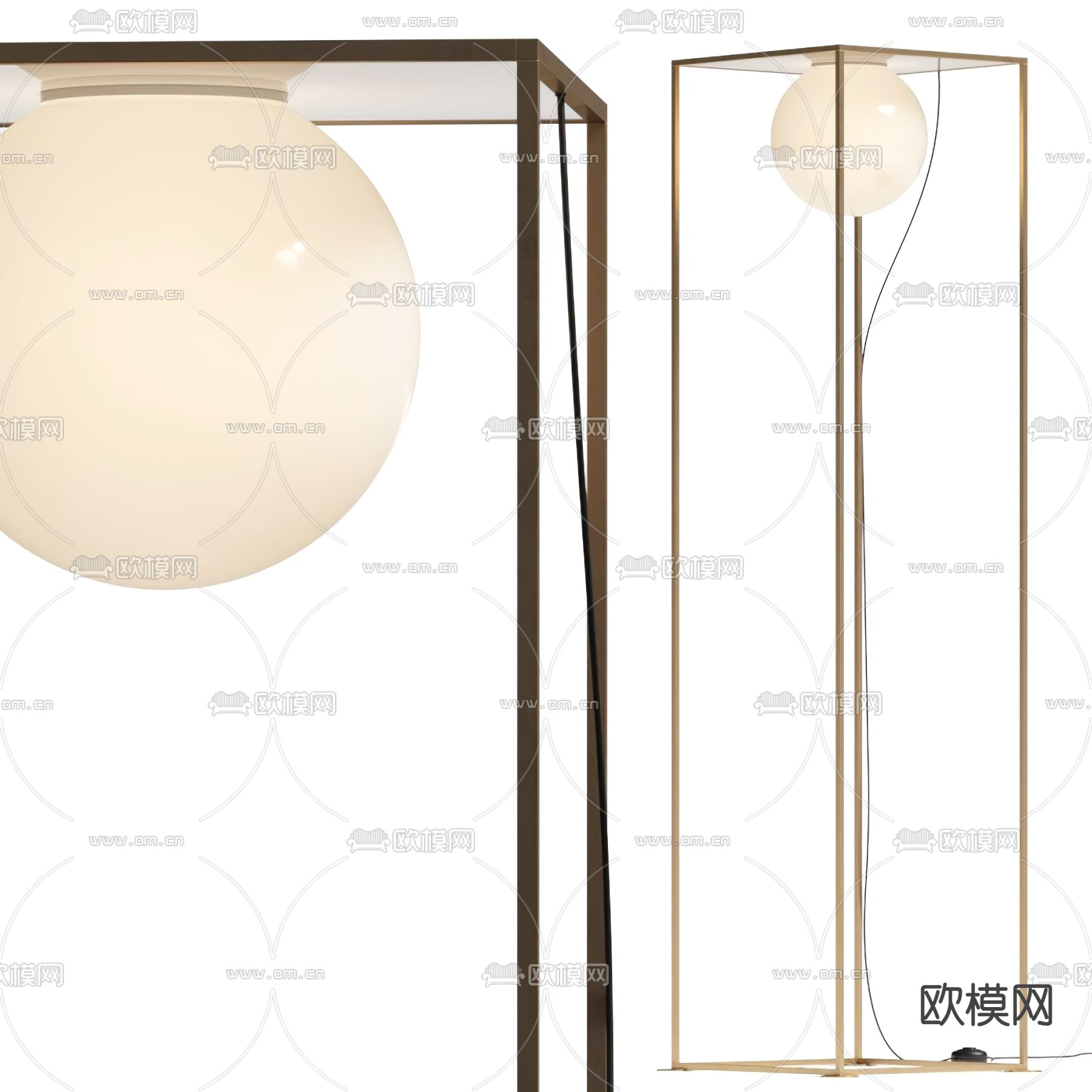 现代落地灯su模型下载（渲染图1）