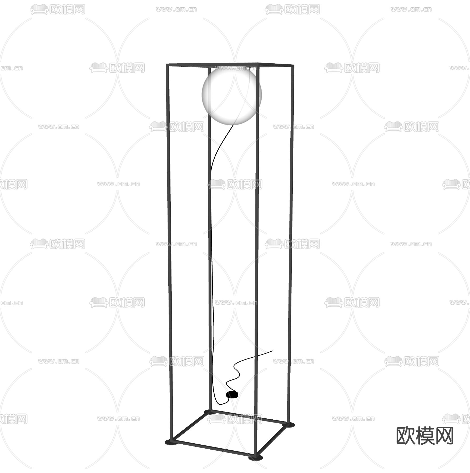 现代落地灯su模型下载（渲染图2）