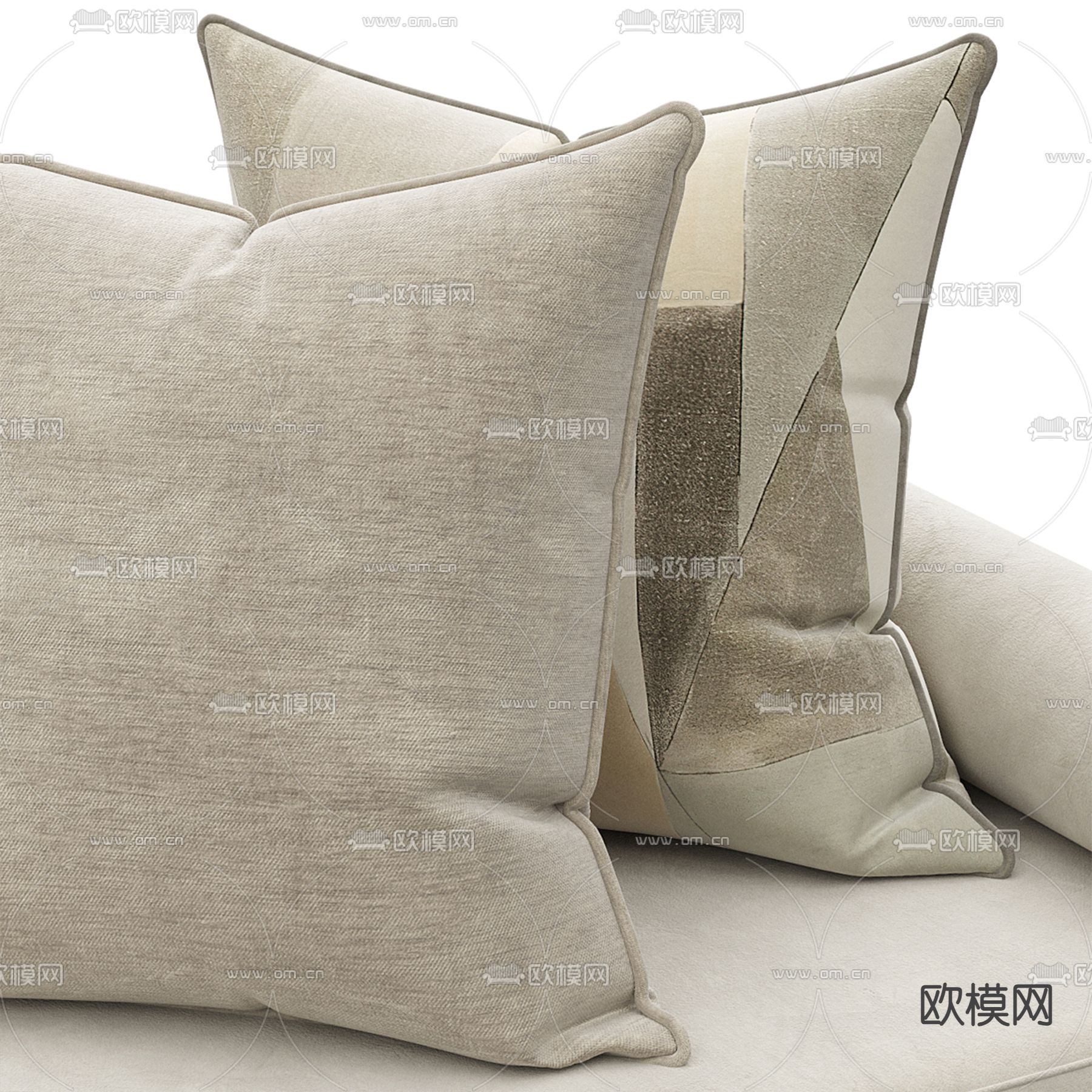 飘窗垫 沙发垫 靠垫 坐垫3d模型下载（渲染图2）