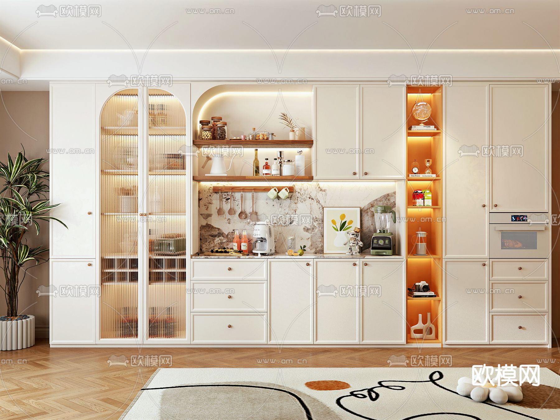 北欧酒柜su模型下载（渲染图1）