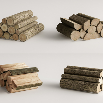  木材 木柴 木柴堆su模型 