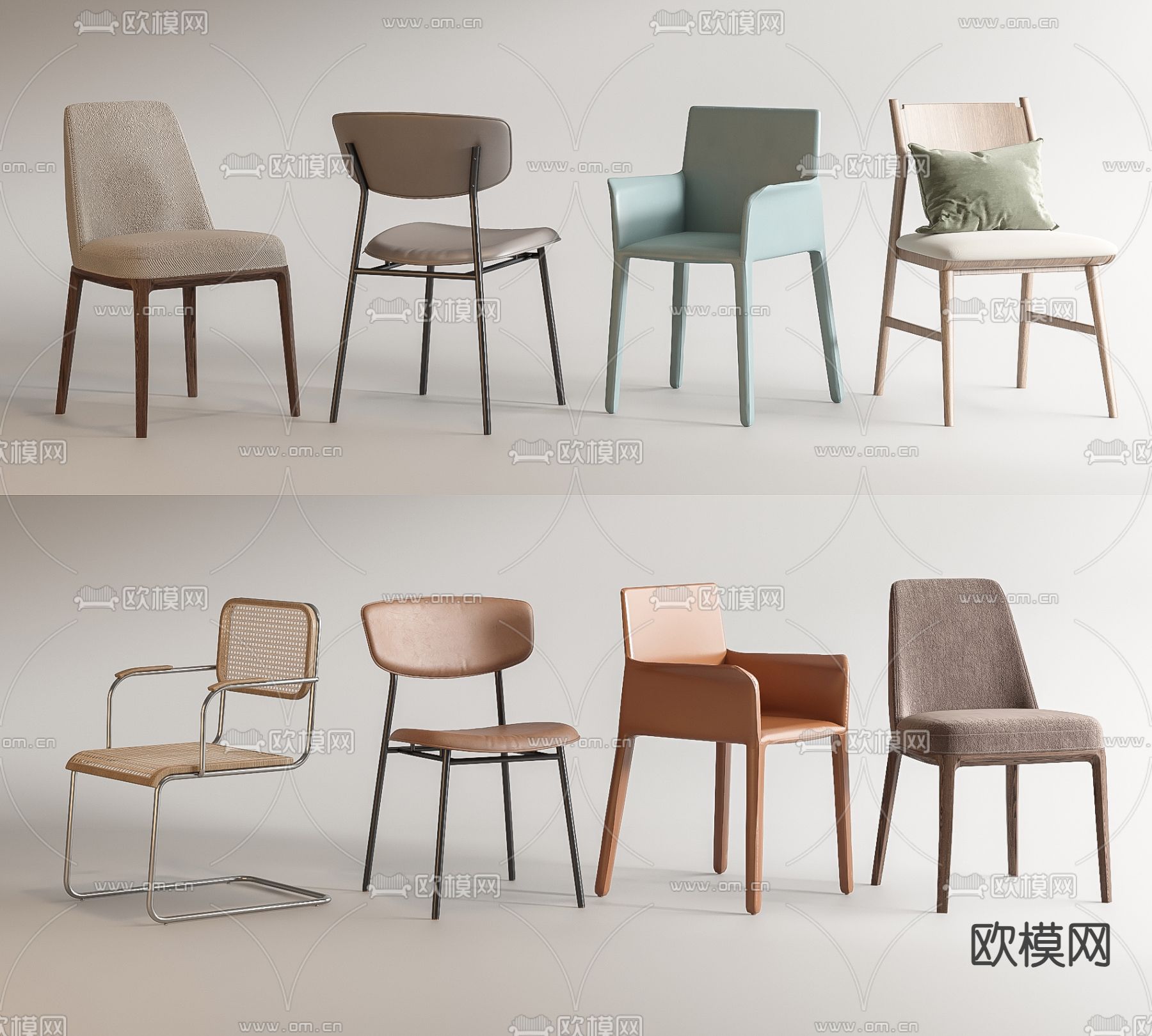 现代椅子 餐椅3d模型下载