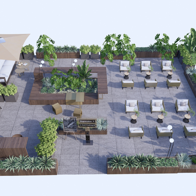  现代商业外摆su模型 