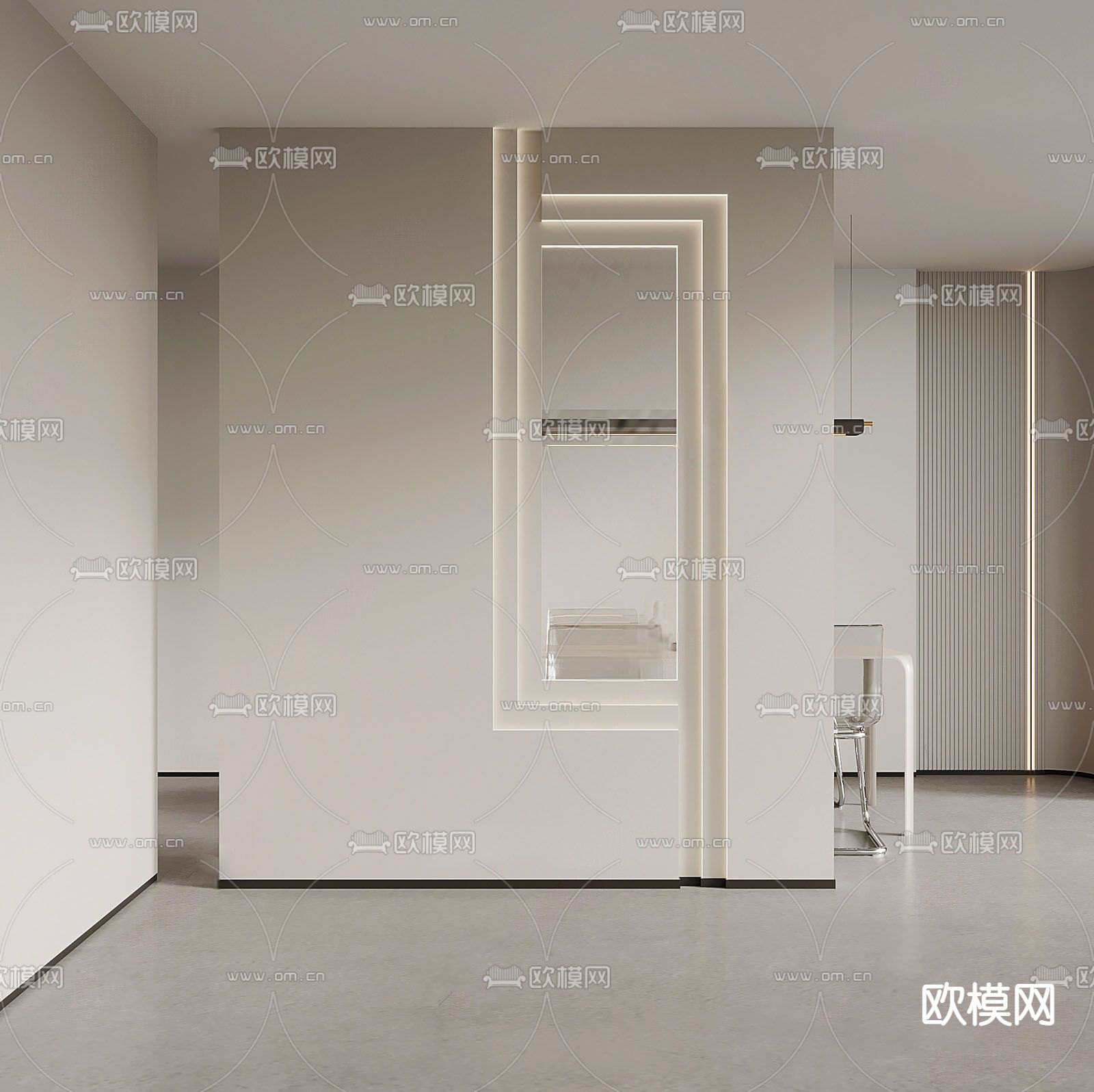 玄关墙 隔断su模型下载（渲染图1）