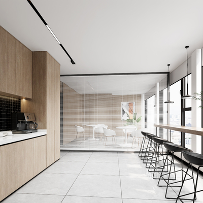  现代茶水间su模型 