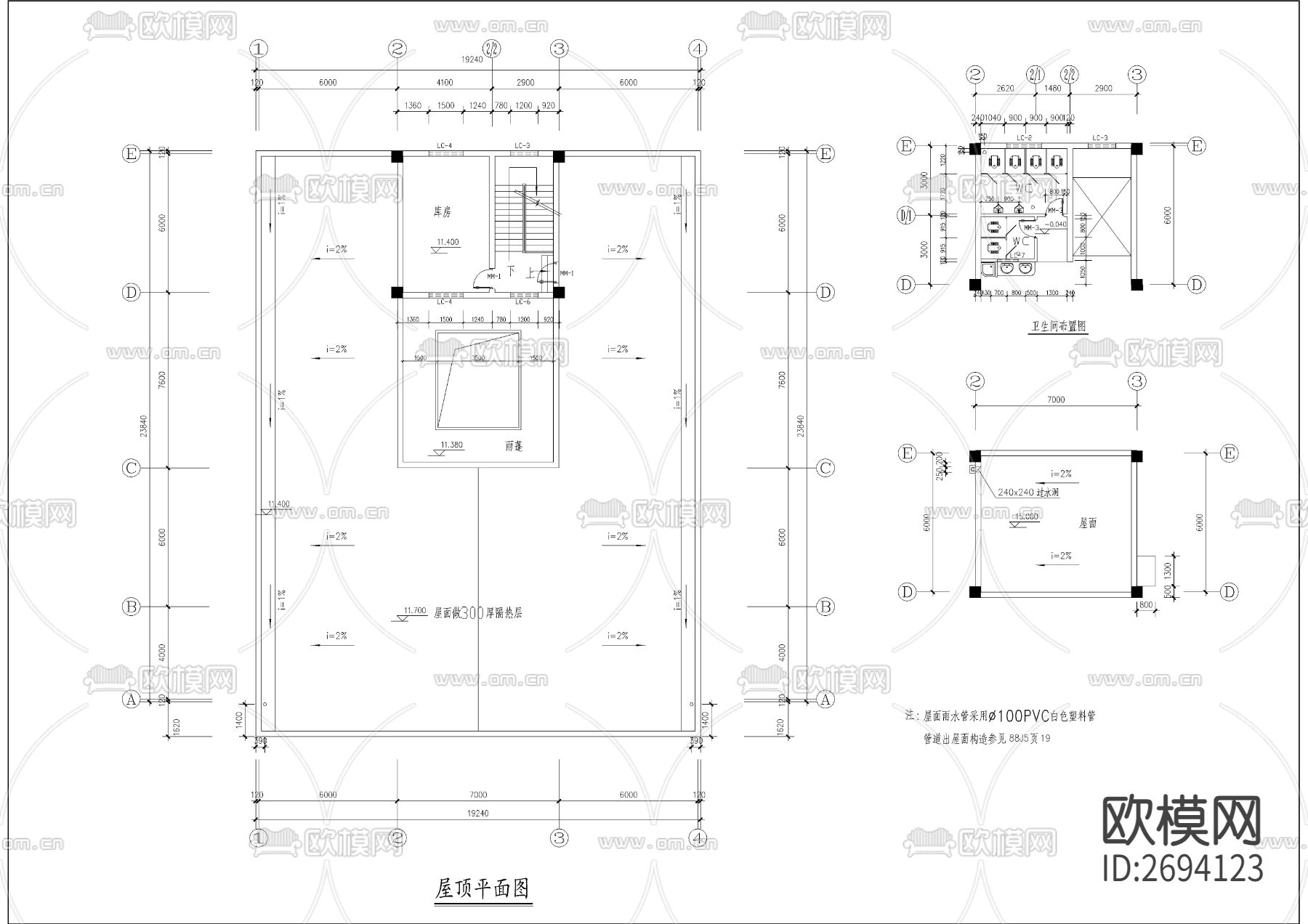 合院型带商业民舍全套建筑cad施工图下载（渲染图6）