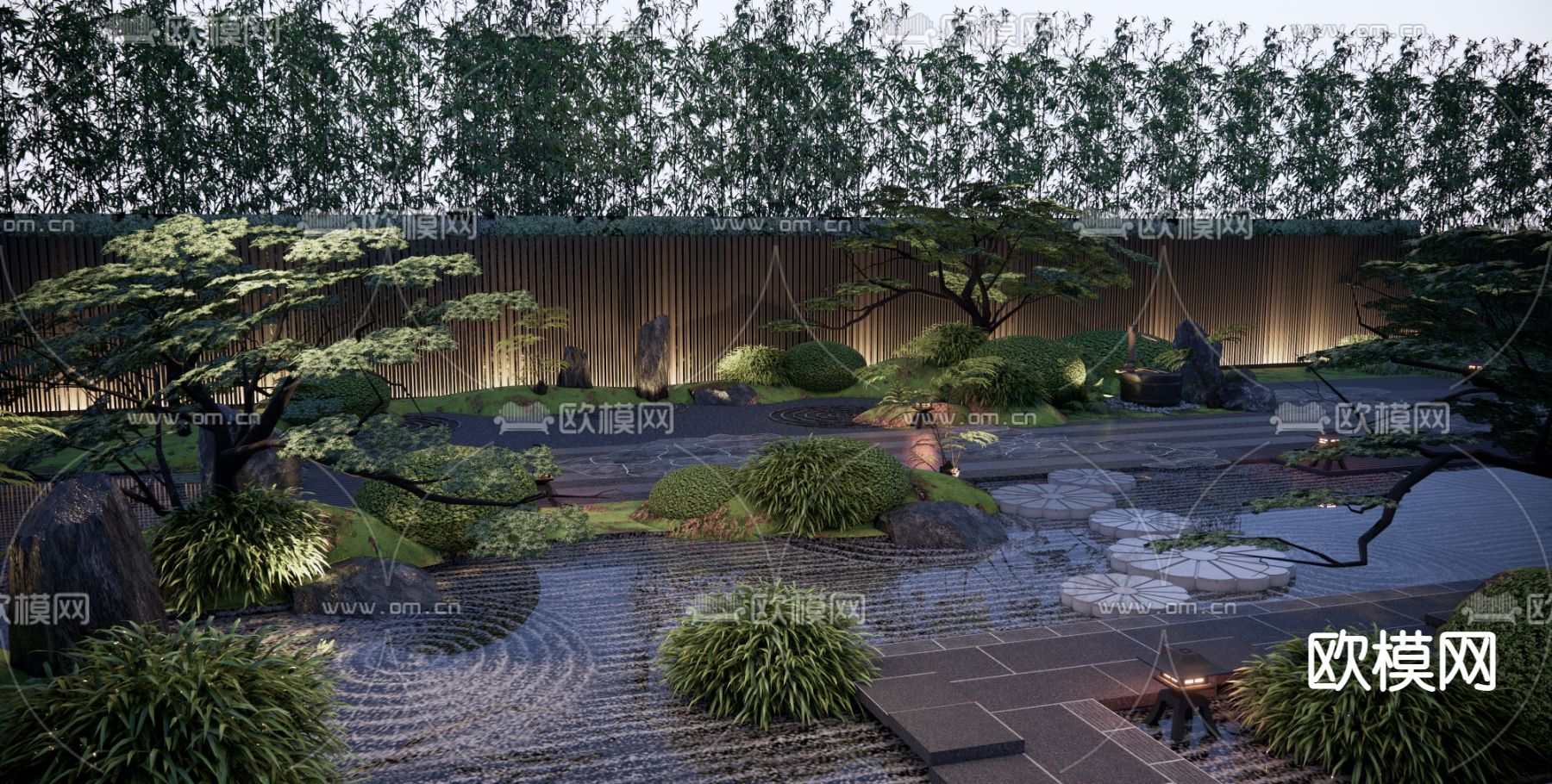 日式庭院su模型下载（渲染图3）