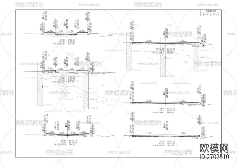 C-8號(hào)路工程cad施工圖下載(渲染圖4)
