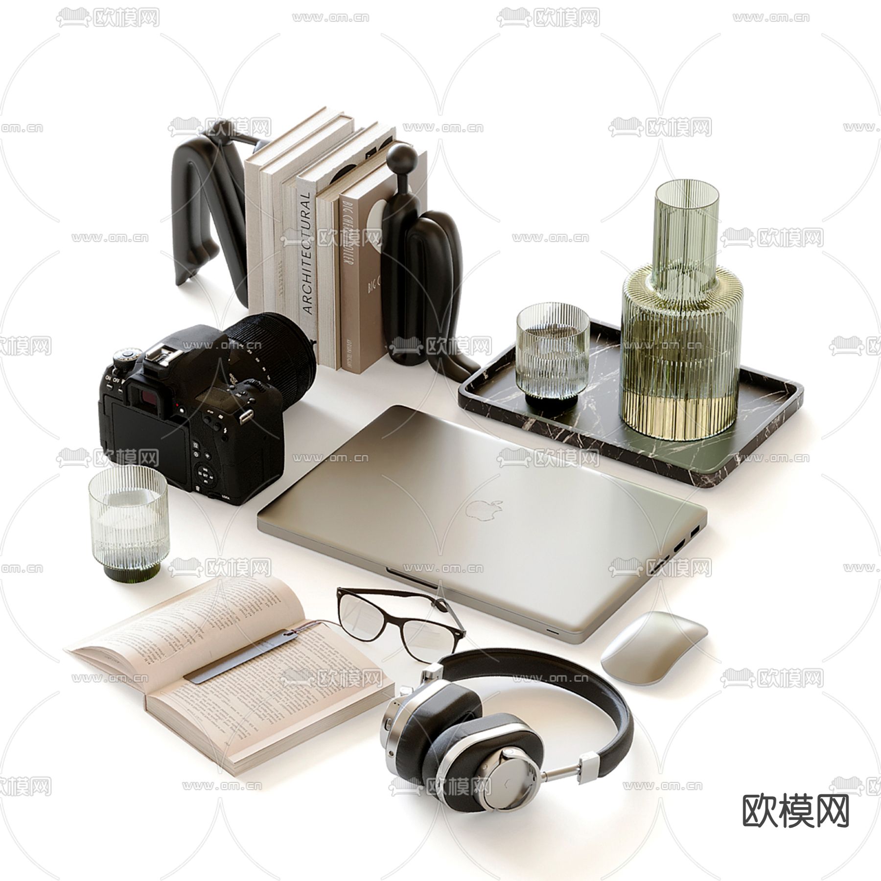 桌面摆件 书本 文具3d模型下载