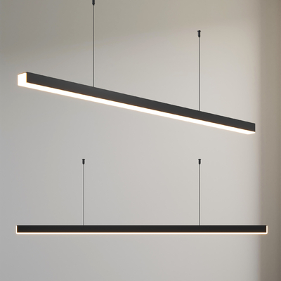  长条吊灯 办公吊灯su模型 