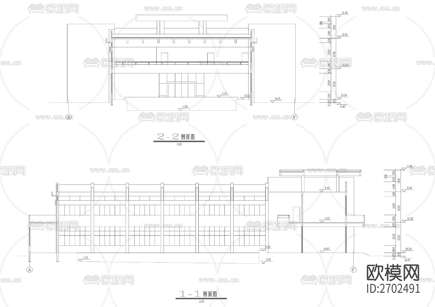 游泳馆建筑cad施工图下载（渲染图9）