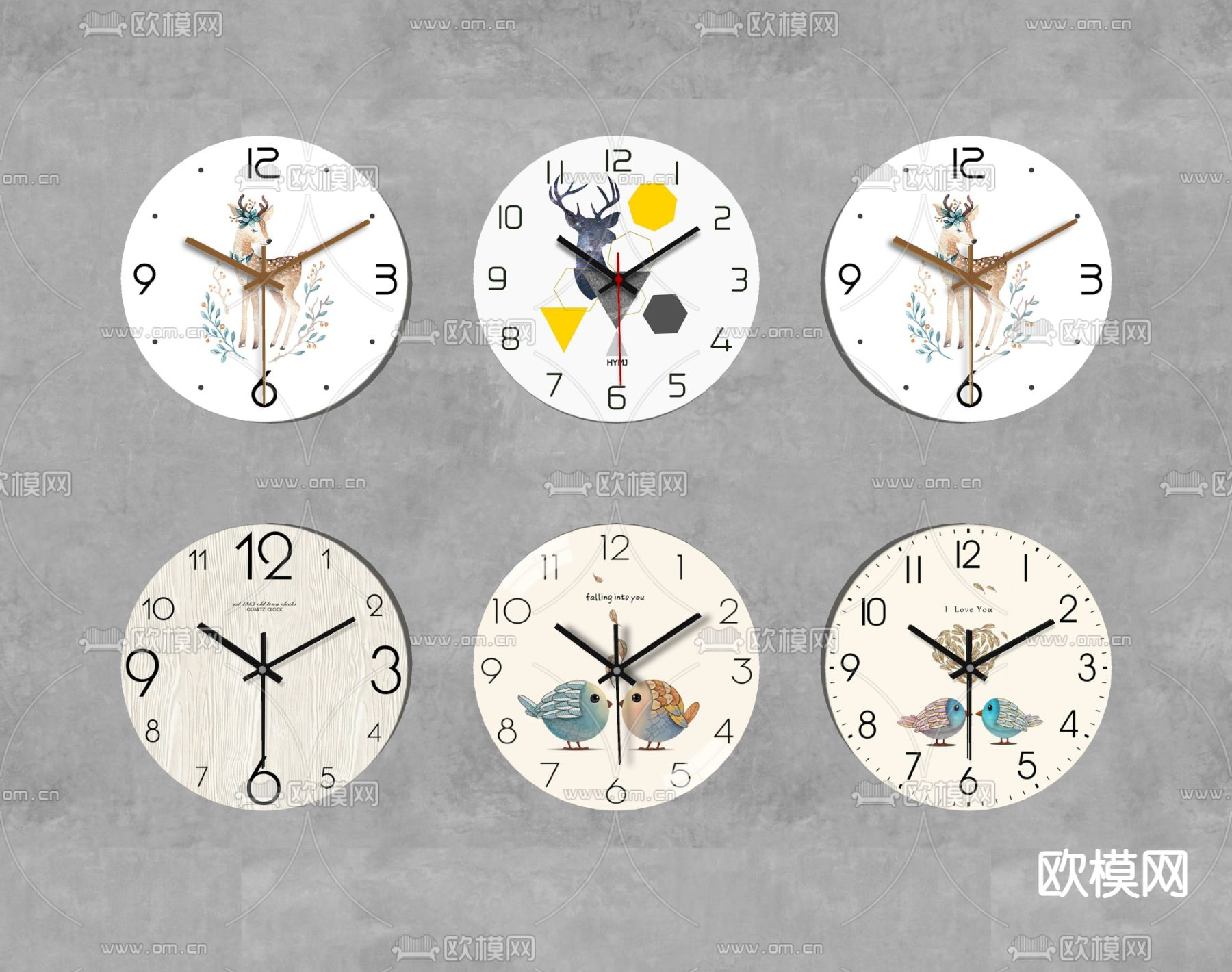 北欧钟表 时钟 挂钟su模型下载（渲染图2）