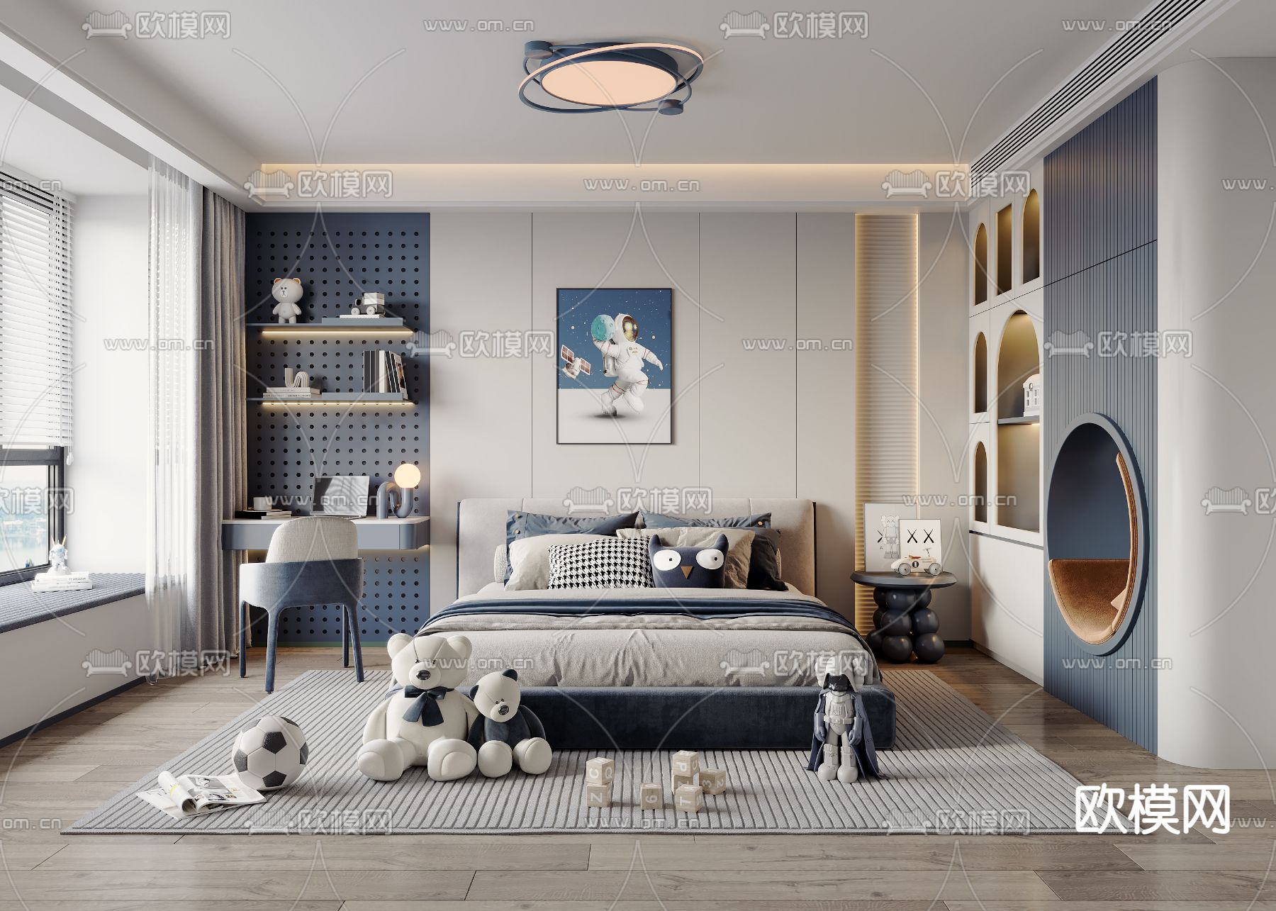 儿童房 男孩房 小孩房3d模型下载