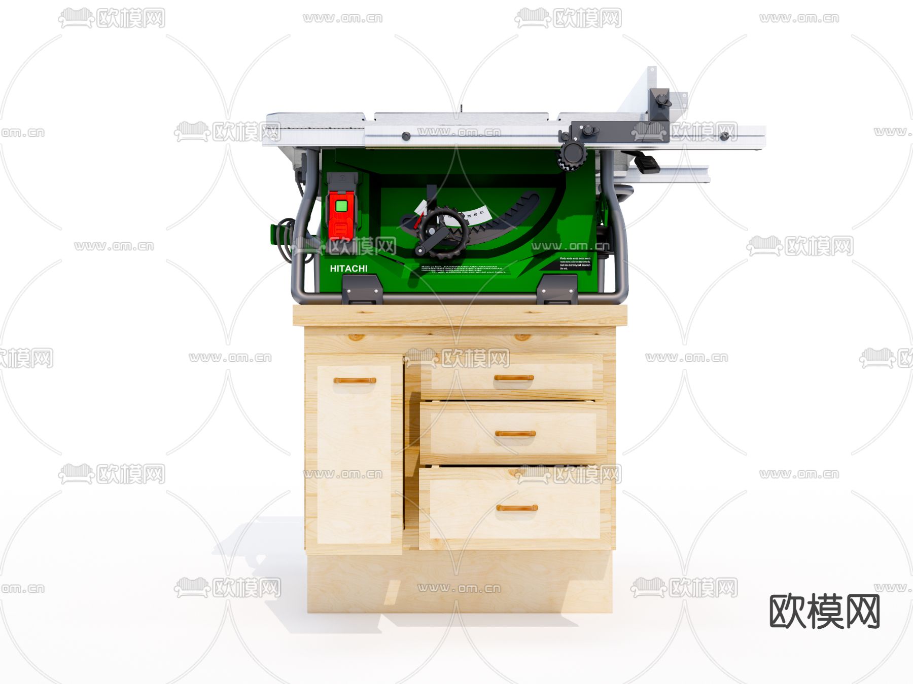 木工台锯su模型下载（渲染图2）