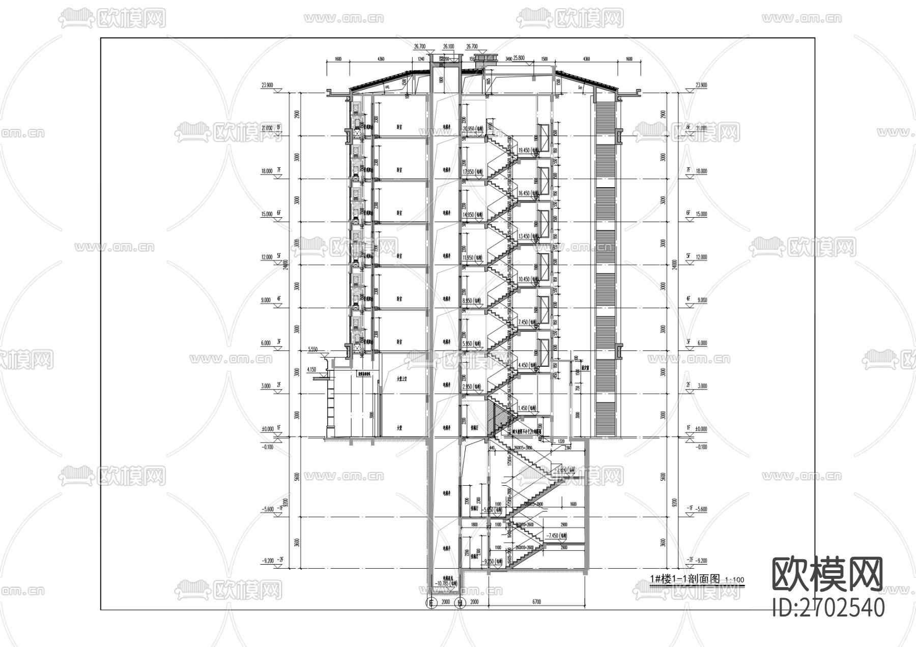 七十三户教职工联建房工程cad施工图下载（渲染图8）