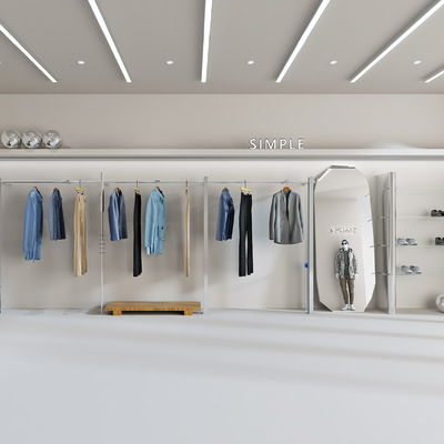  服装店 男装店su模型 