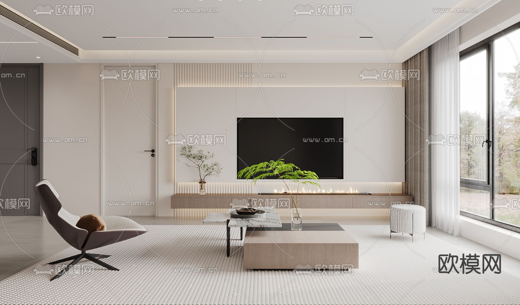 现代客餐厅3d模型下载（渲染图8）