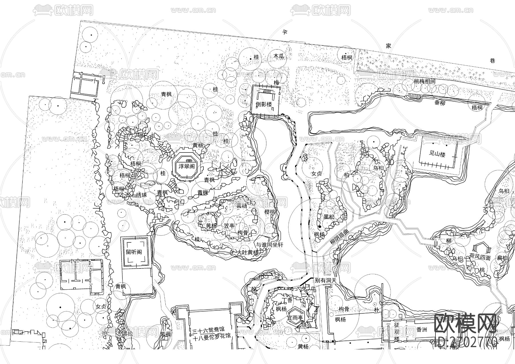 拙政园景观cad施工图下载（渲染图5）