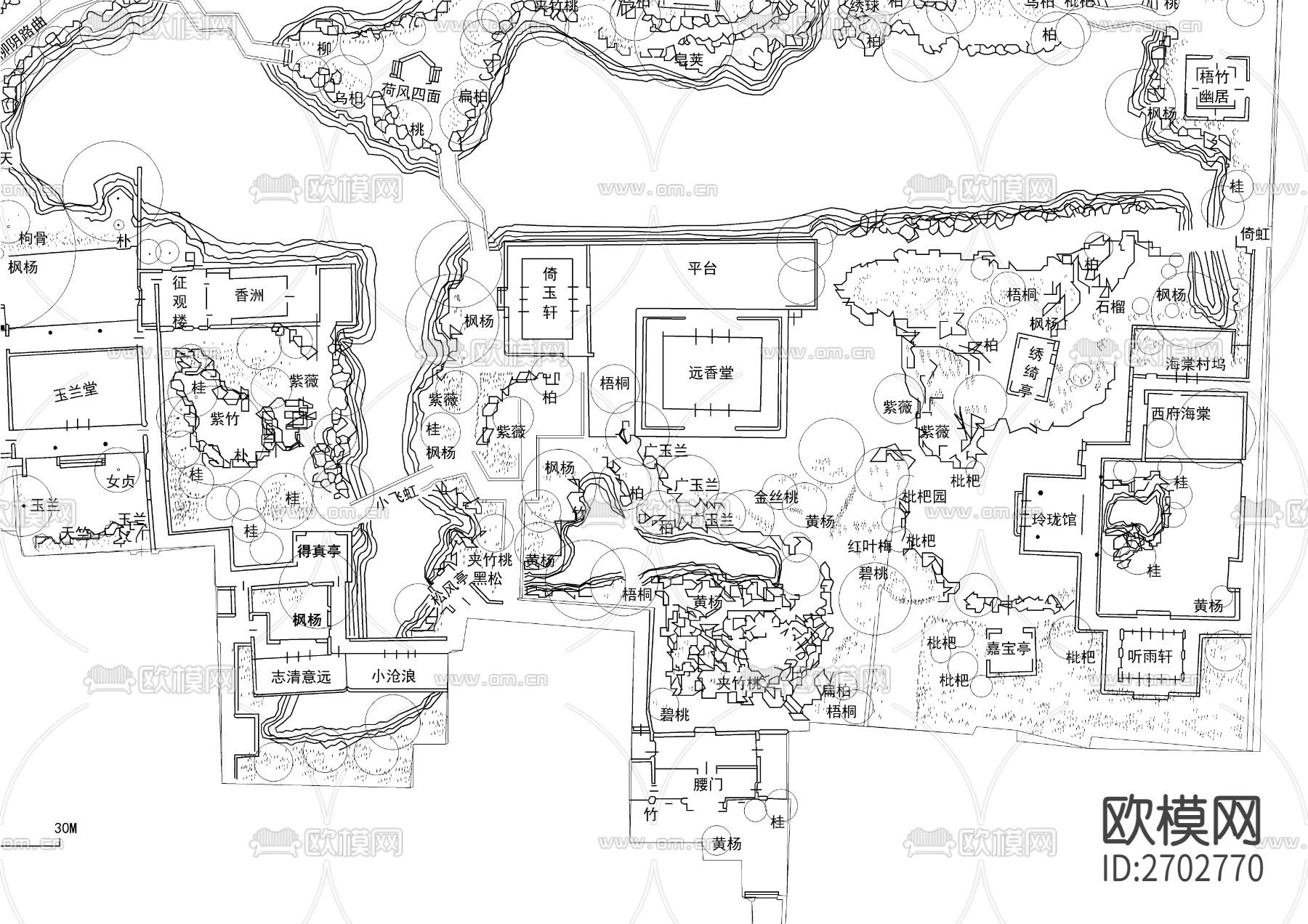 拙政园景观cad施工图下载（渲染图4）