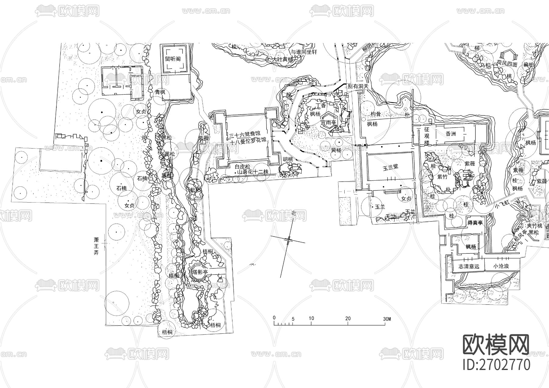 拙政园景观cad施工图下载（渲染图3）