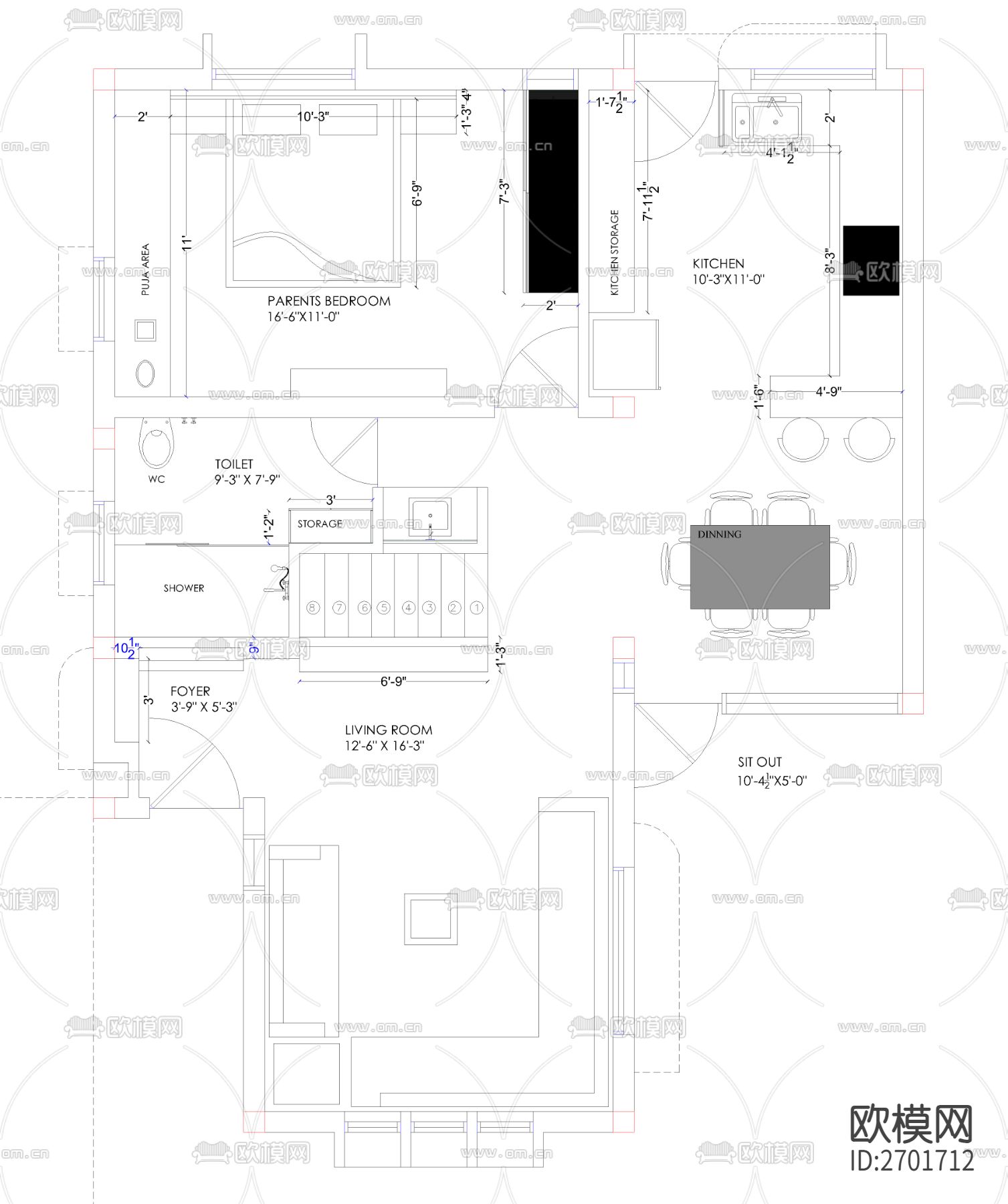 橱柜cad图库下载（渲染图2）