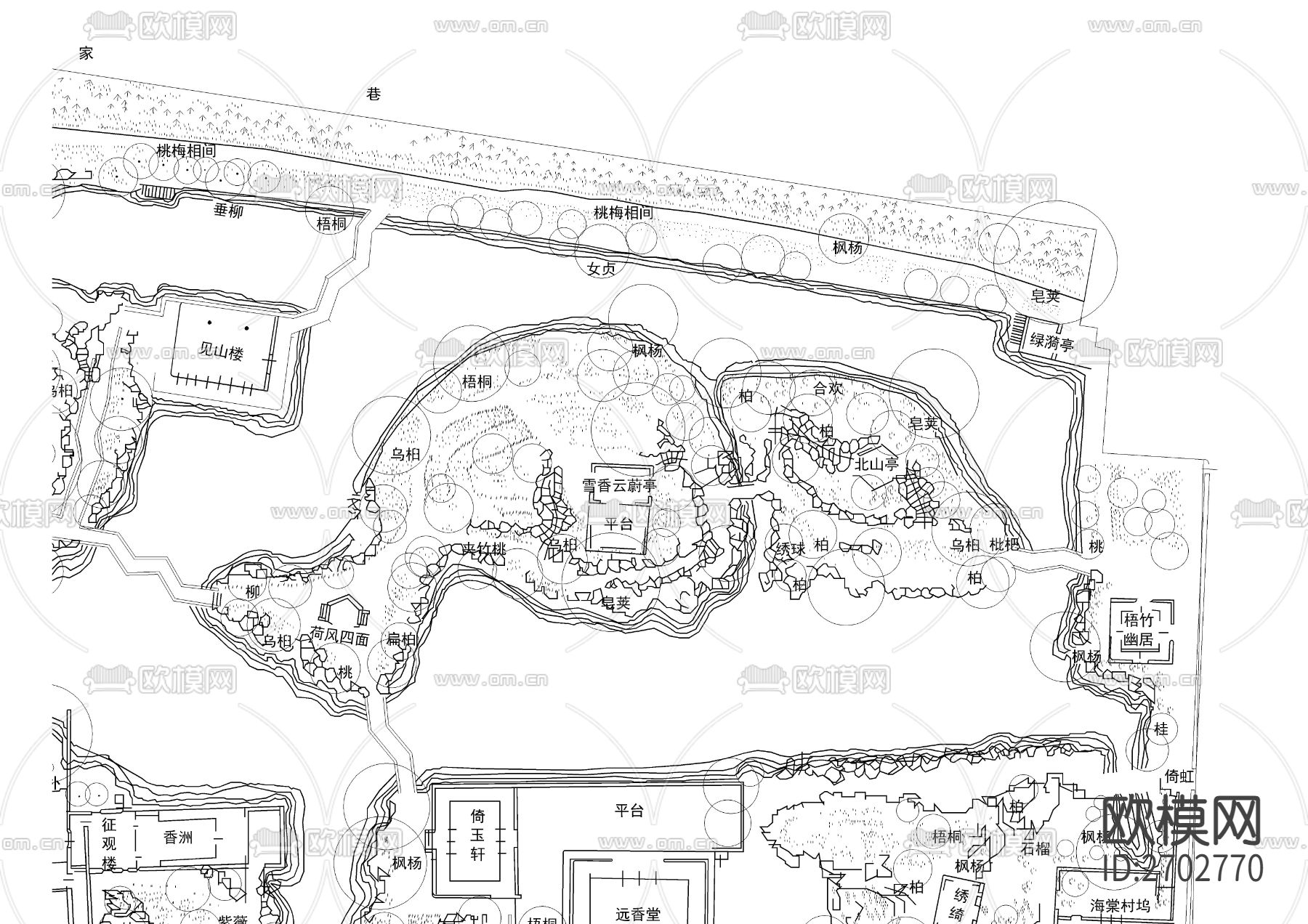 拙政园景观cad施工图下载（渲染图2）