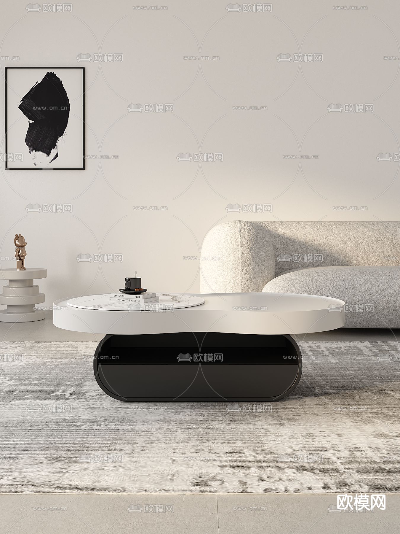 现代茶几3d模型下载