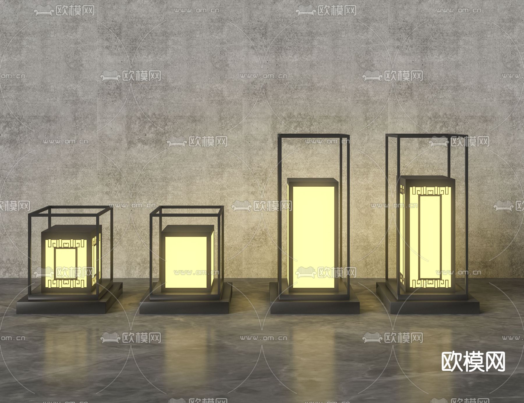 户外草坪灯 柱头灯 景观灯3d模型下载